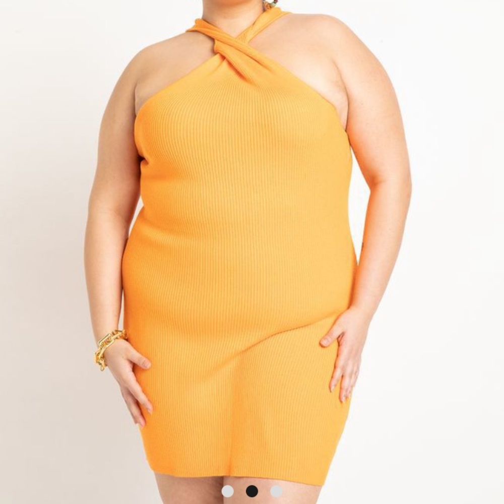 Sun Orange Twist Detail Dress 22/24